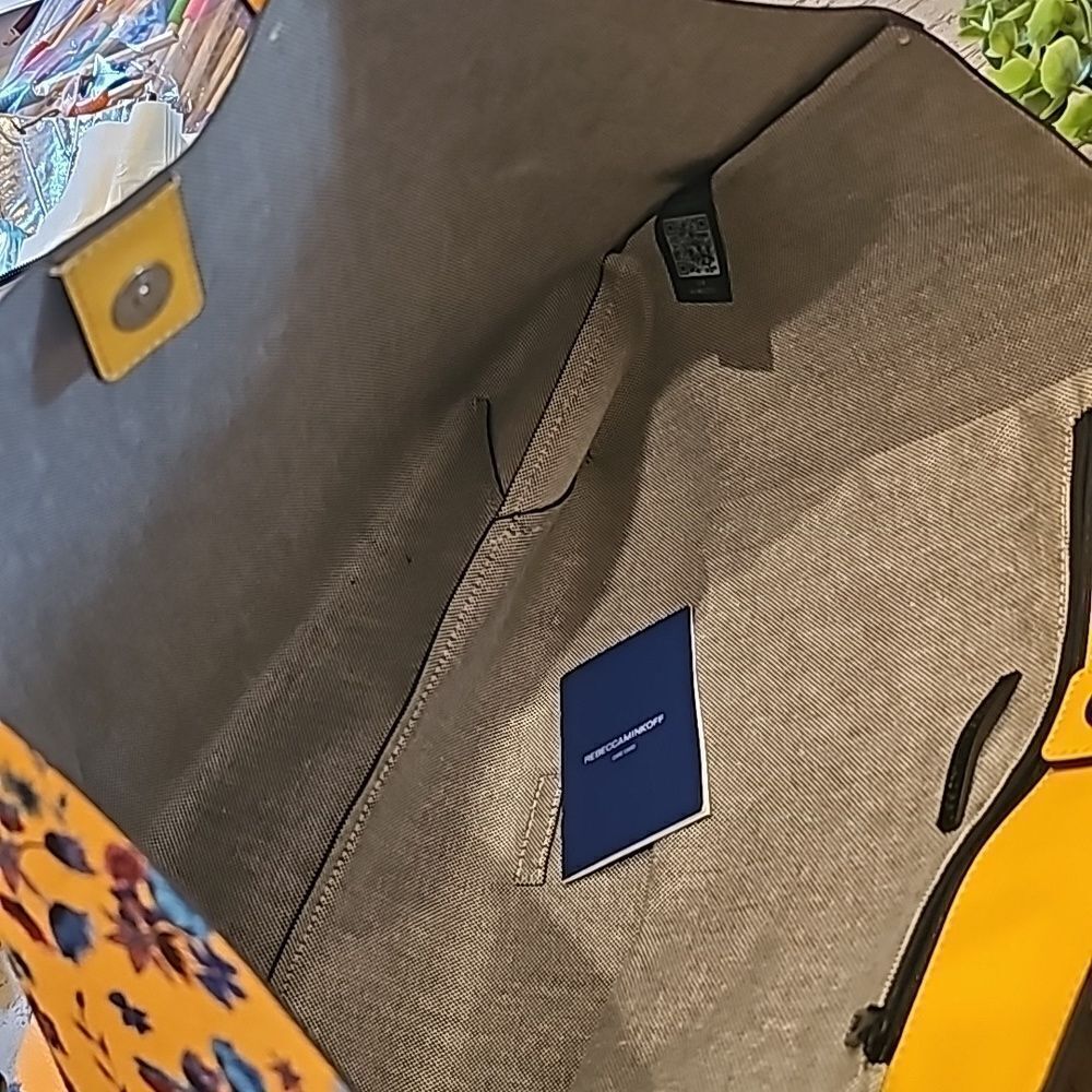 Rebecca Minkoff yellow floral leather tote NWT - Picture 9 of 13